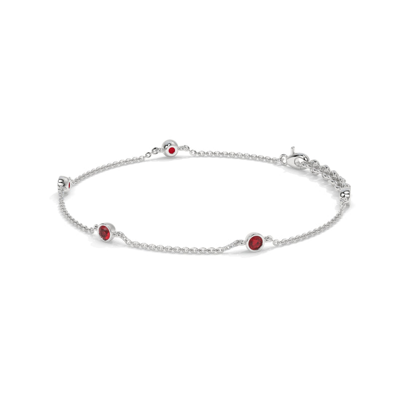 14K White Gold - Ruby