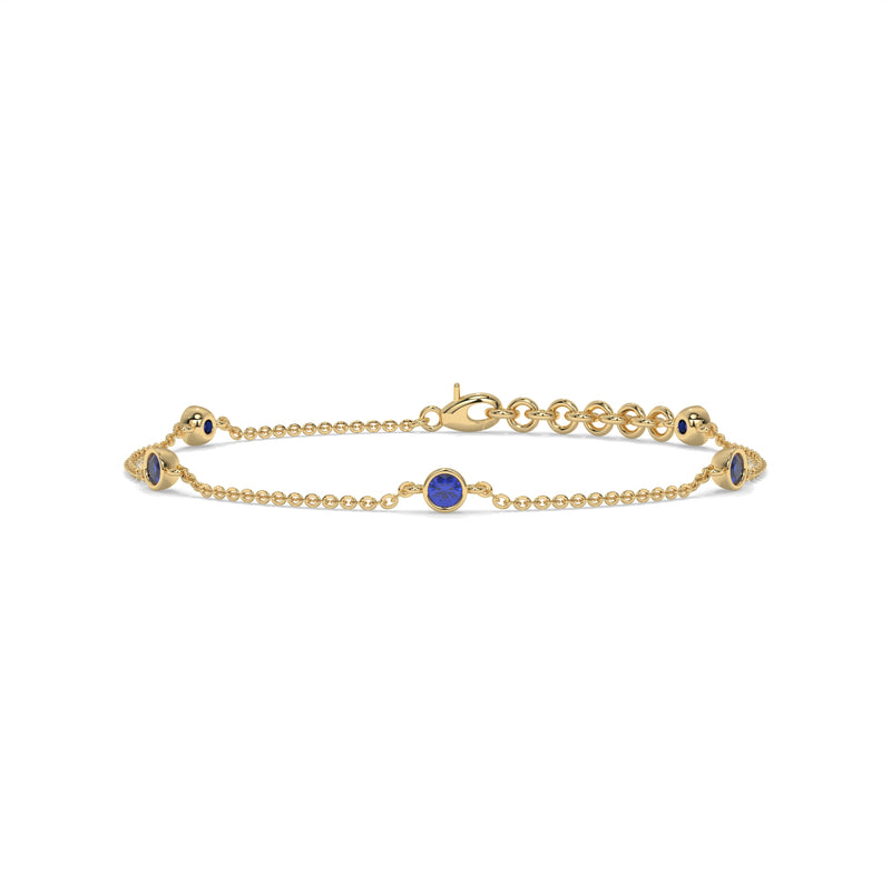 14K Yellow Gold - Sapphire
