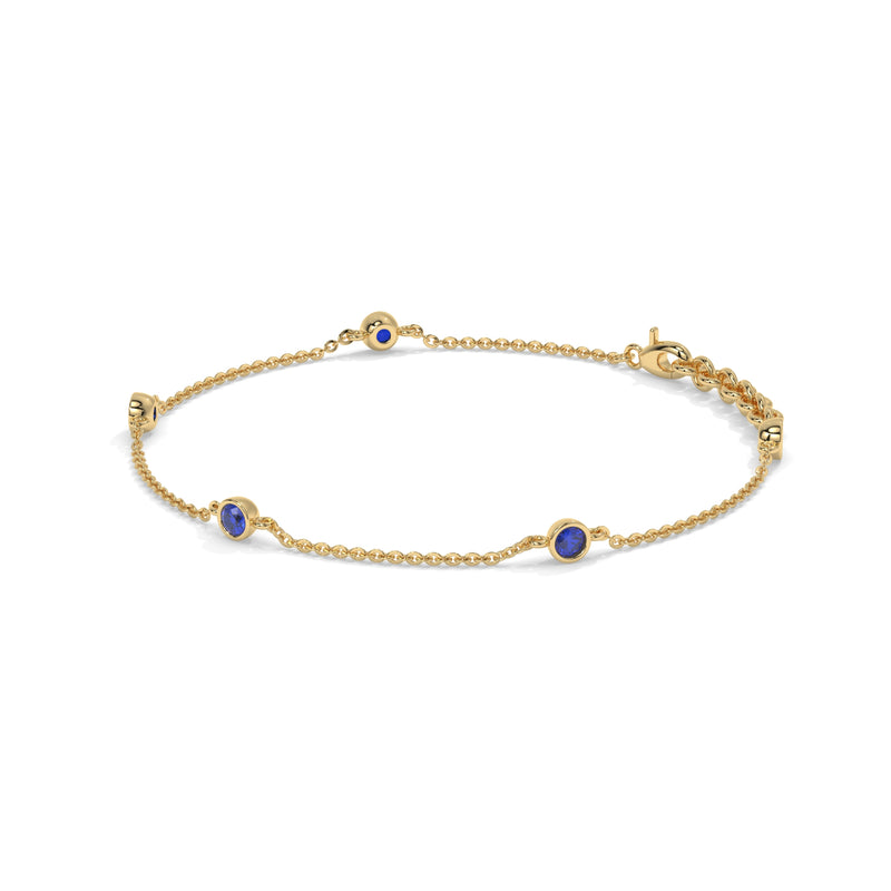 14K Yellow Gold - Sapphire