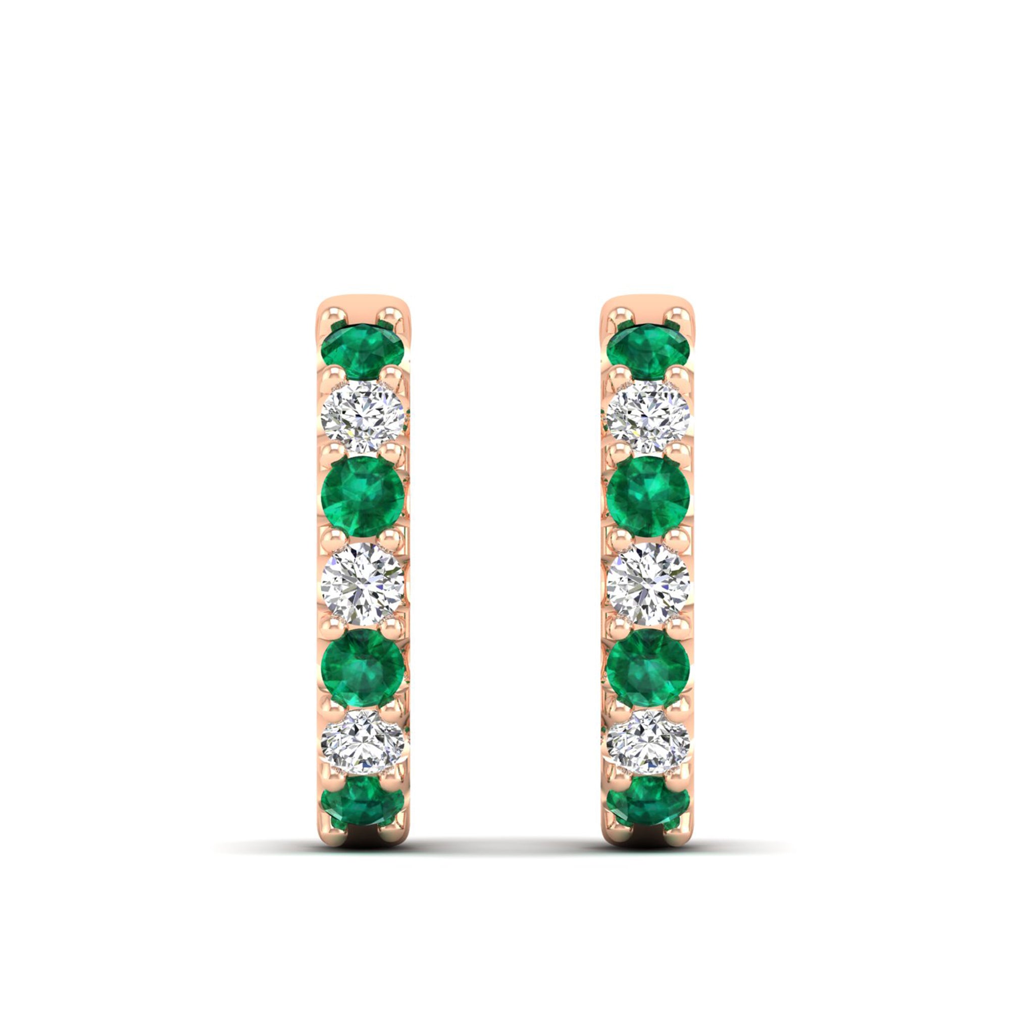 14K Rose Gold - Emerald