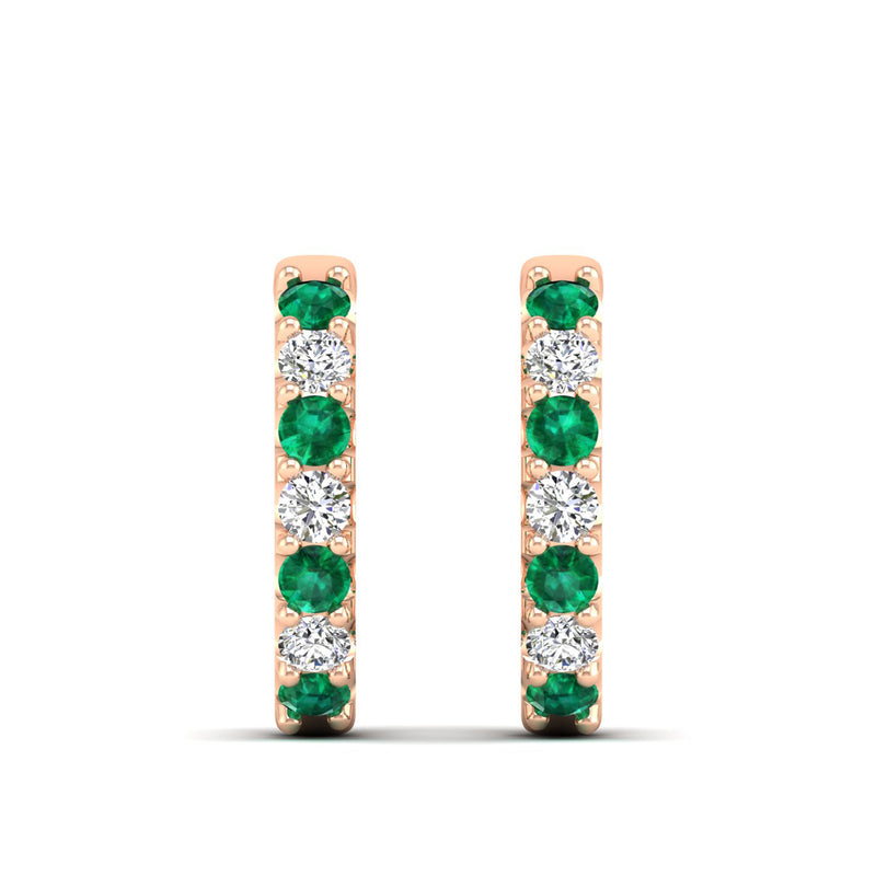 14K Rose Gold - Emerald