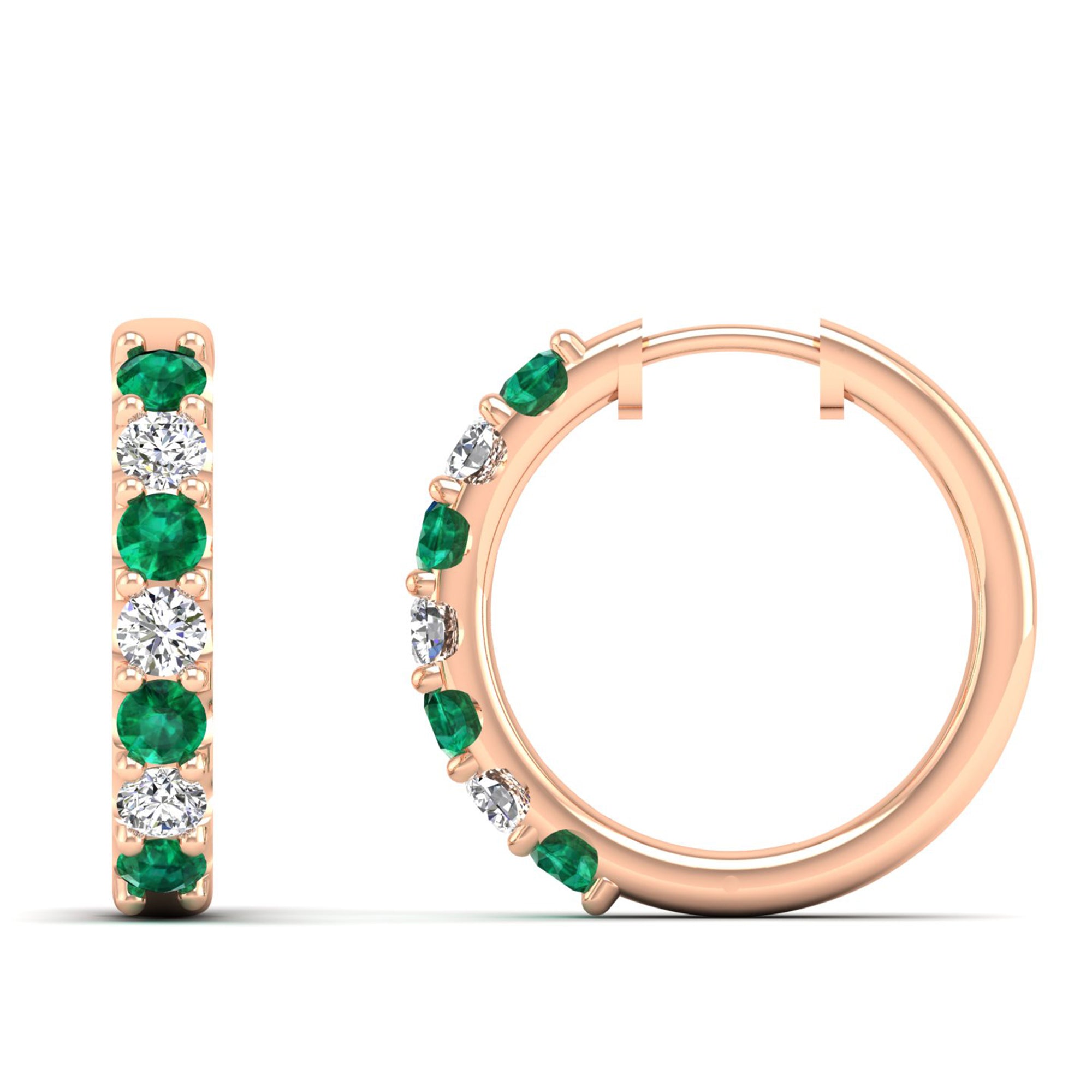 14K Rose Gold - Emerald