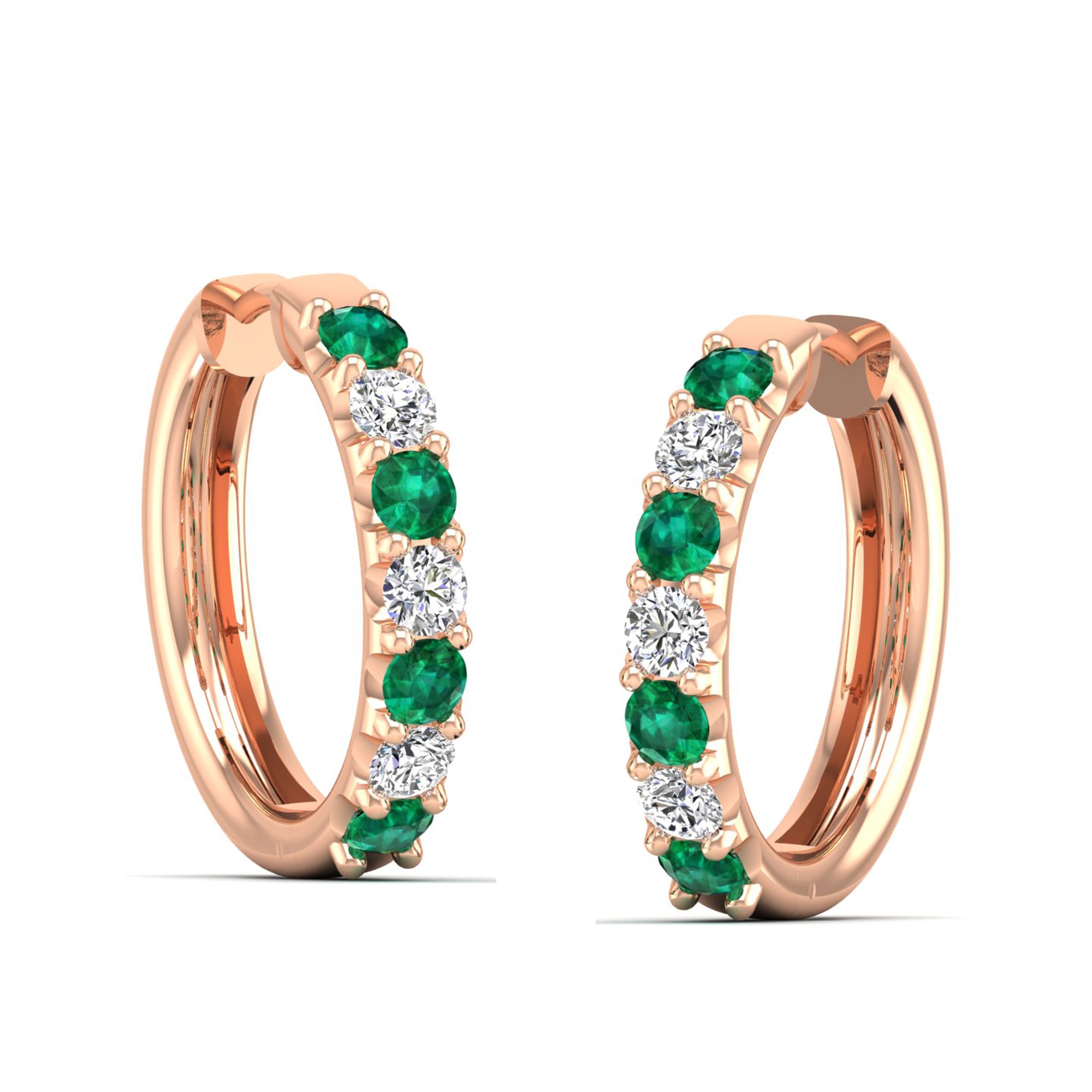 14K Rose Gold - Emerald