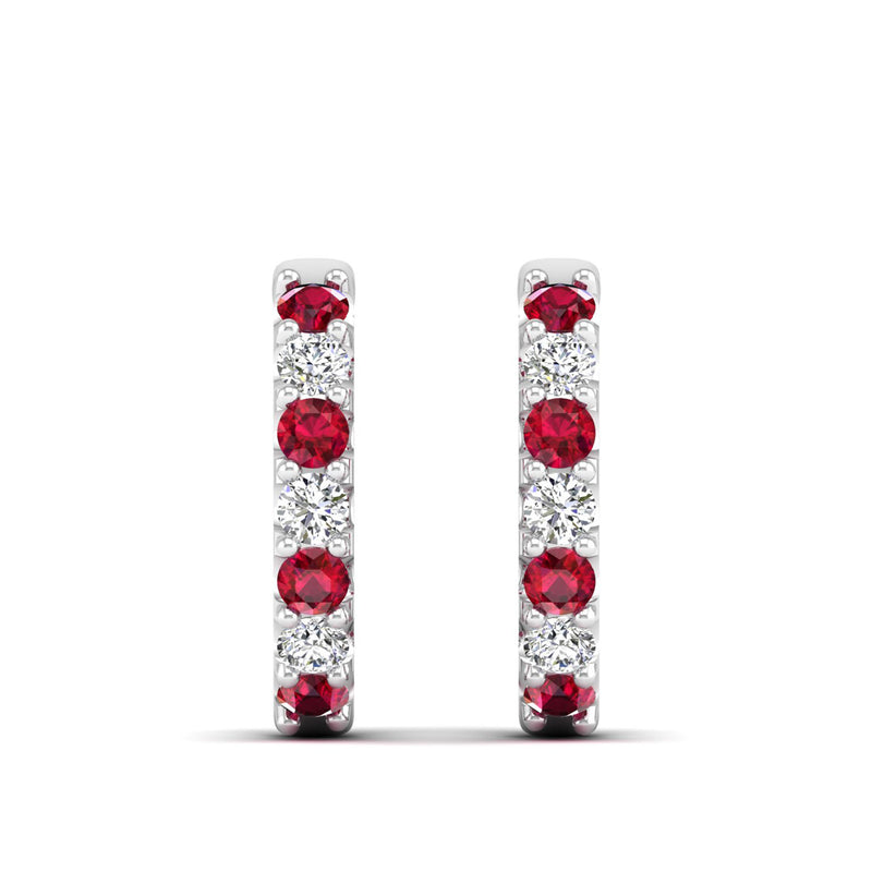 14K White Gold - Ruby