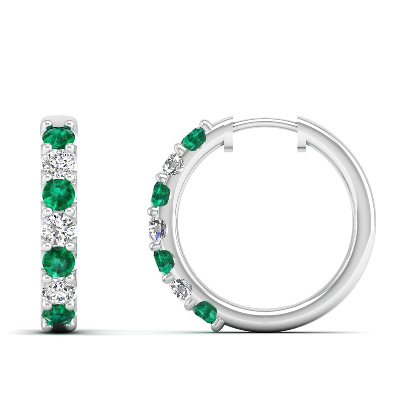 14K White Gold - Emerald