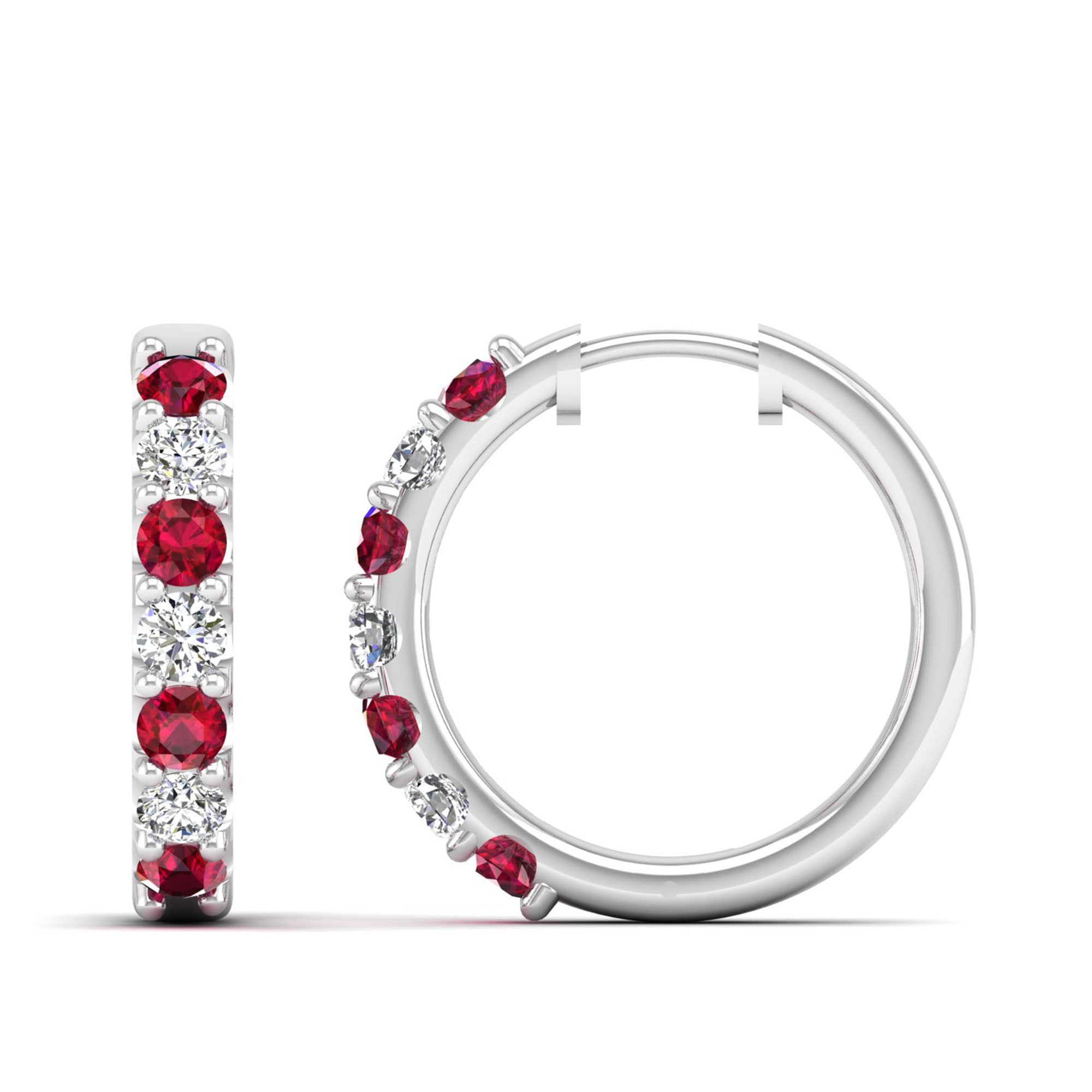 14K White Gold - Ruby