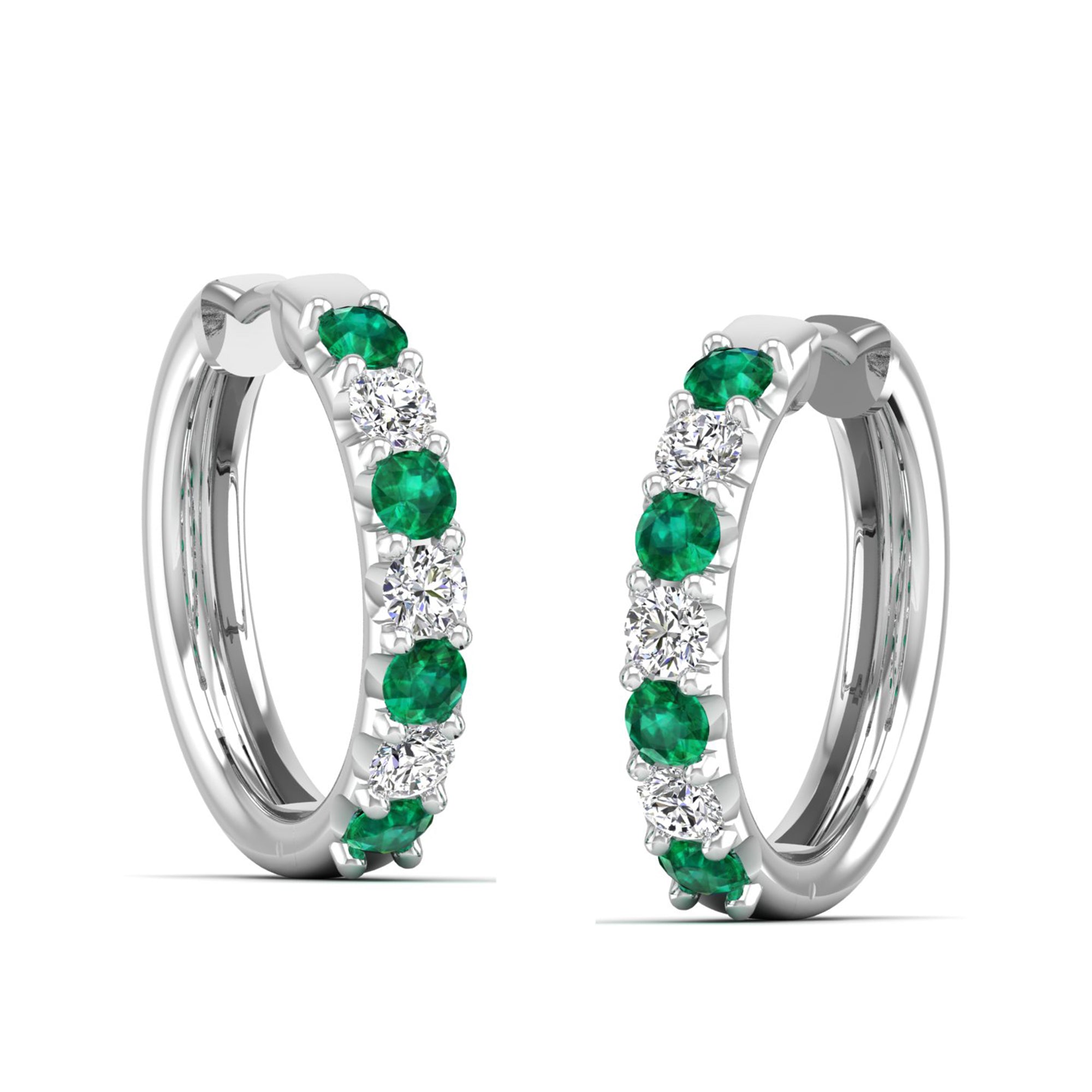 14K White Gold - Emerald