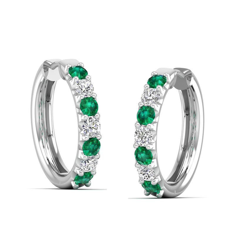 14K White Gold - Emerald
