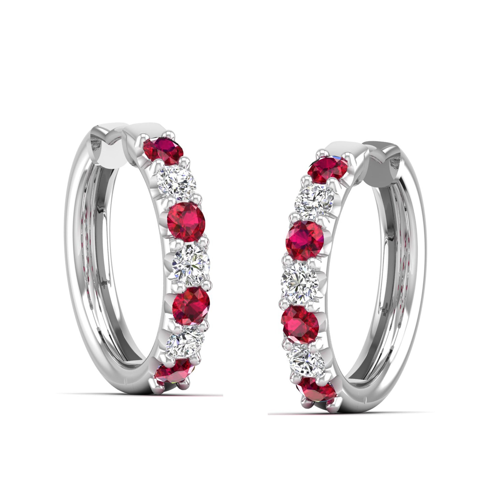 14K White Gold - Ruby