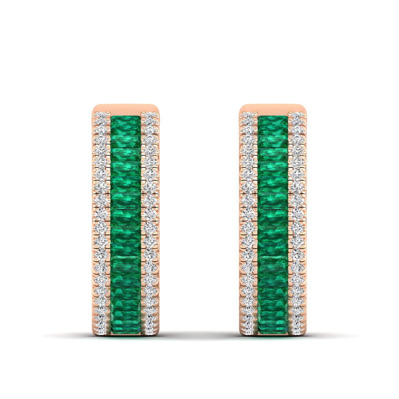 14K Rose Gold - Emerald