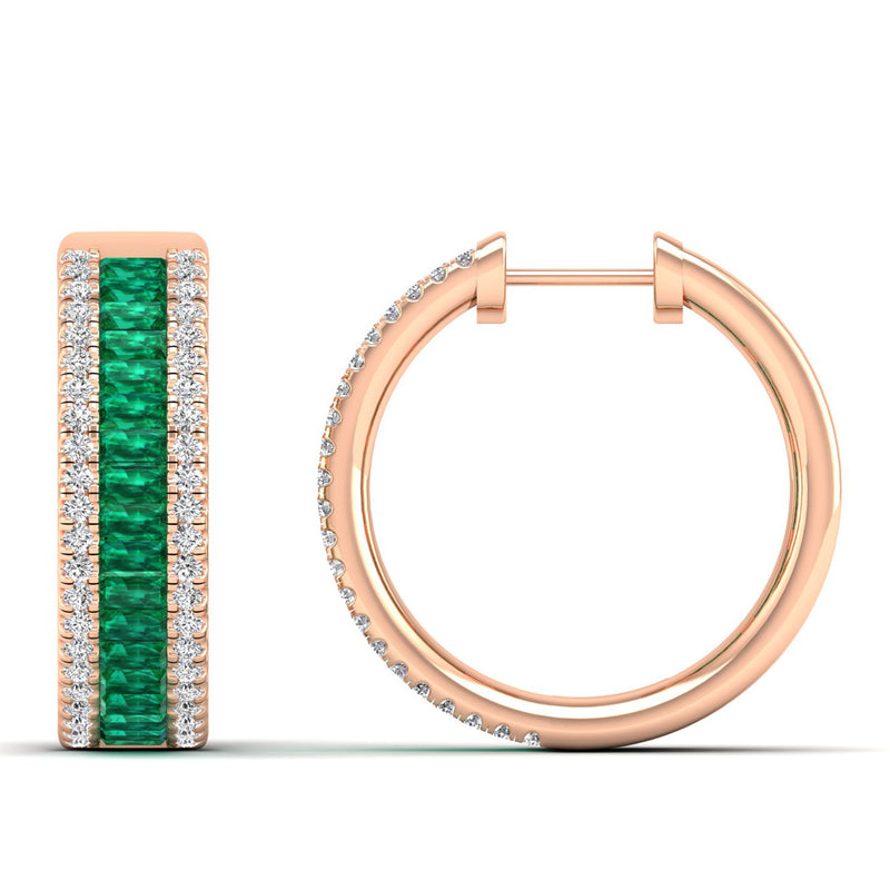 14K Rose Gold - Emerald