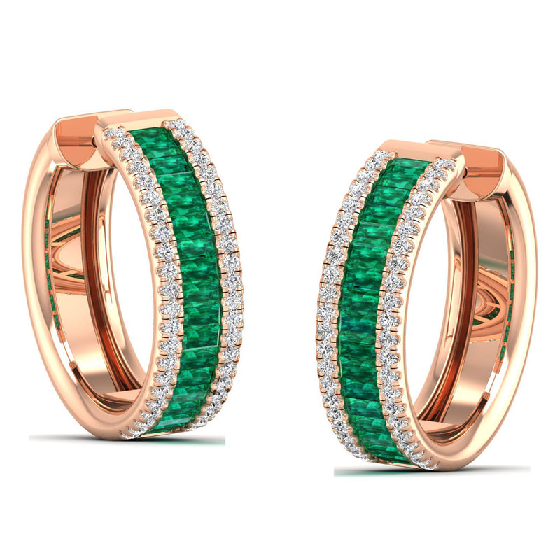 14K Rose Gold - Emerald