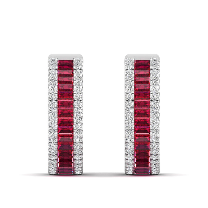14K White Gold - Ruby