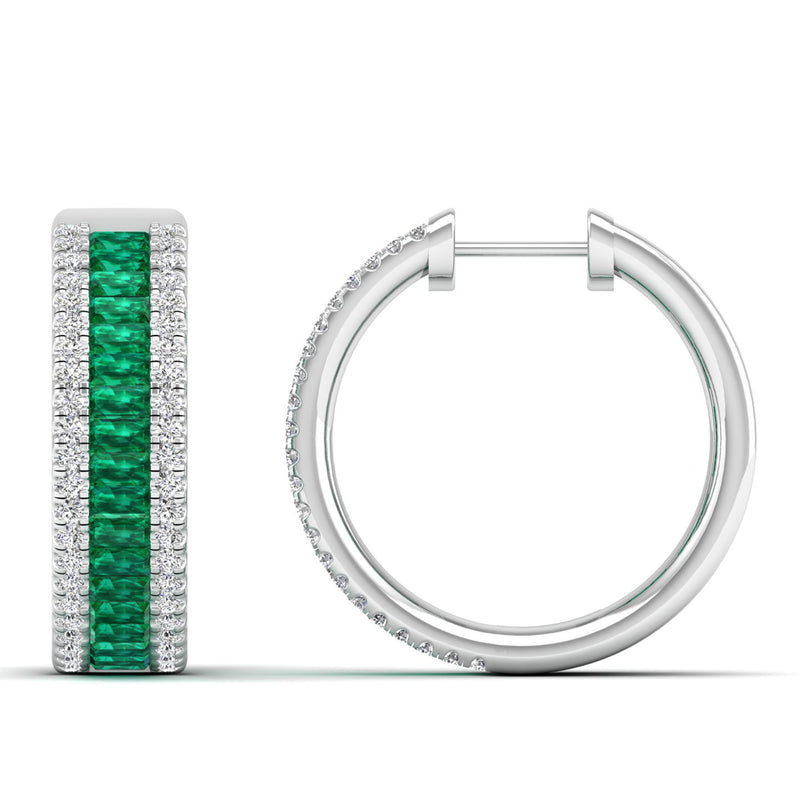 14K White Gold - Emerald