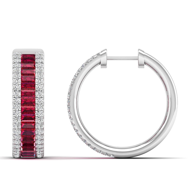 14K White Gold - Ruby