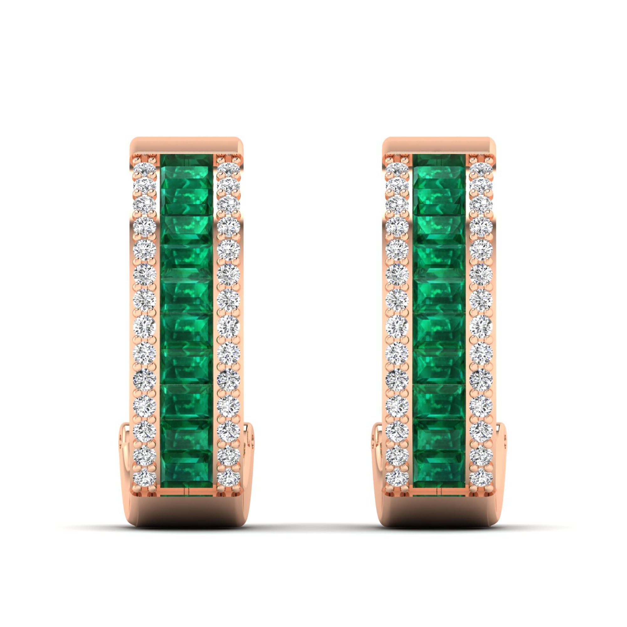 14K Rose Gold - Emerald