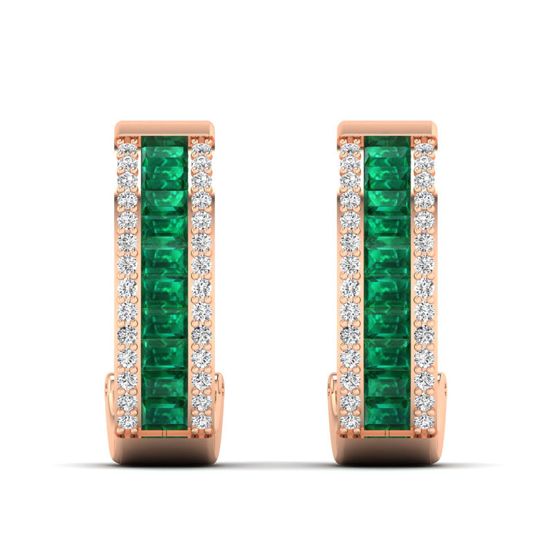 14K Rose Gold - Emerald