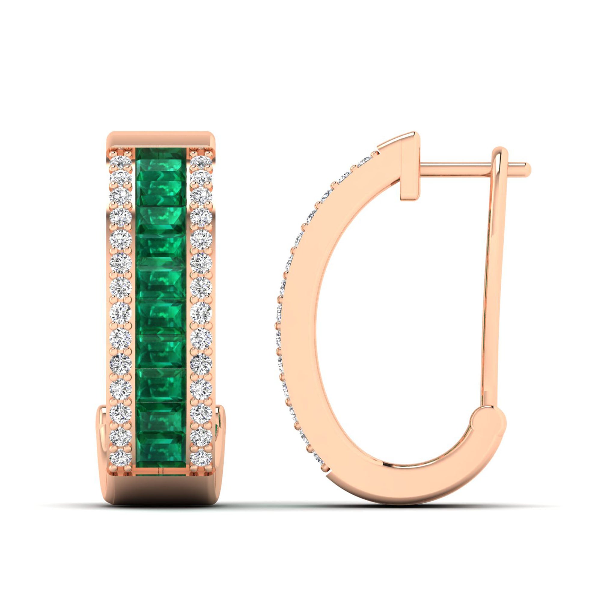 14K Rose Gold - Emerald