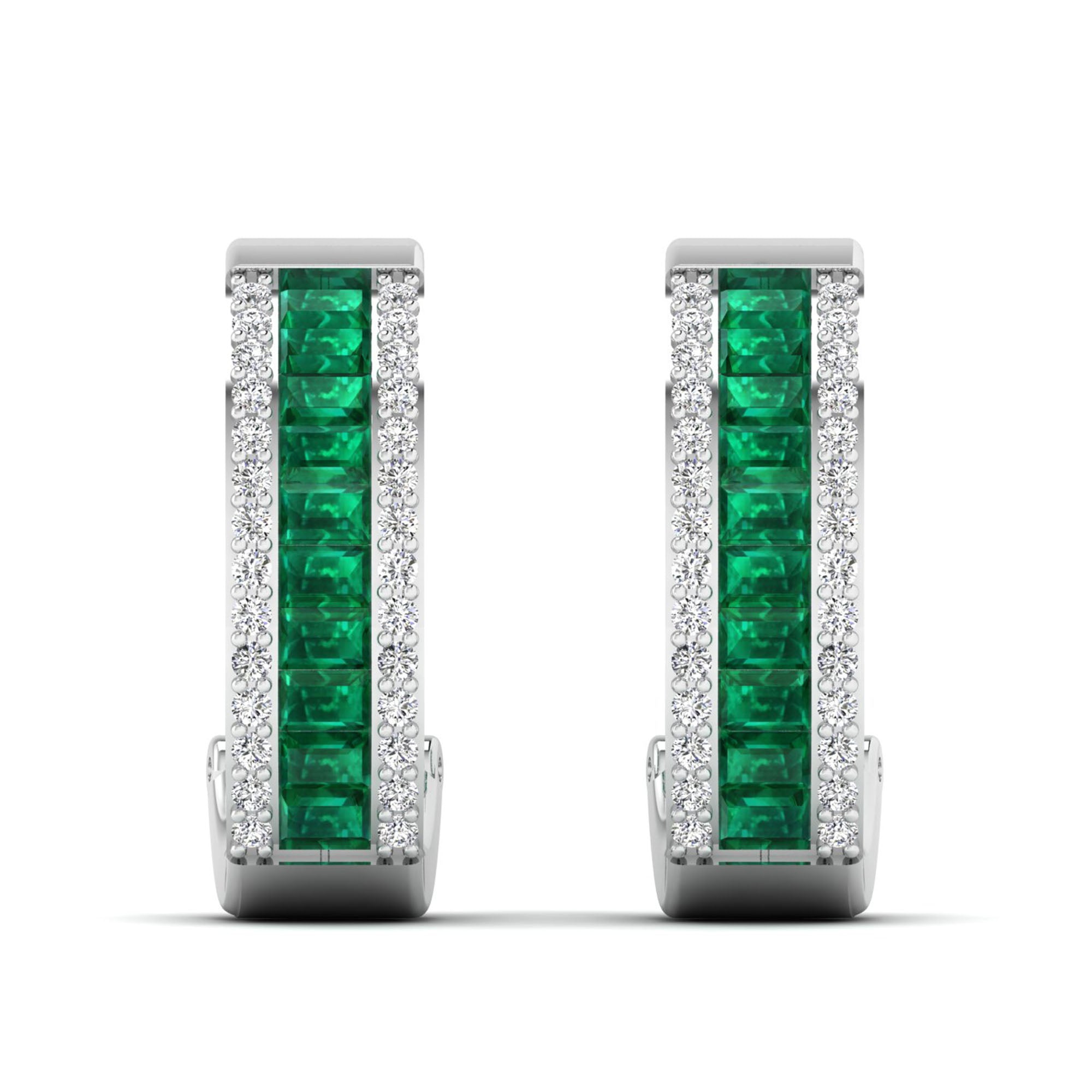14K White Gold - Emerald