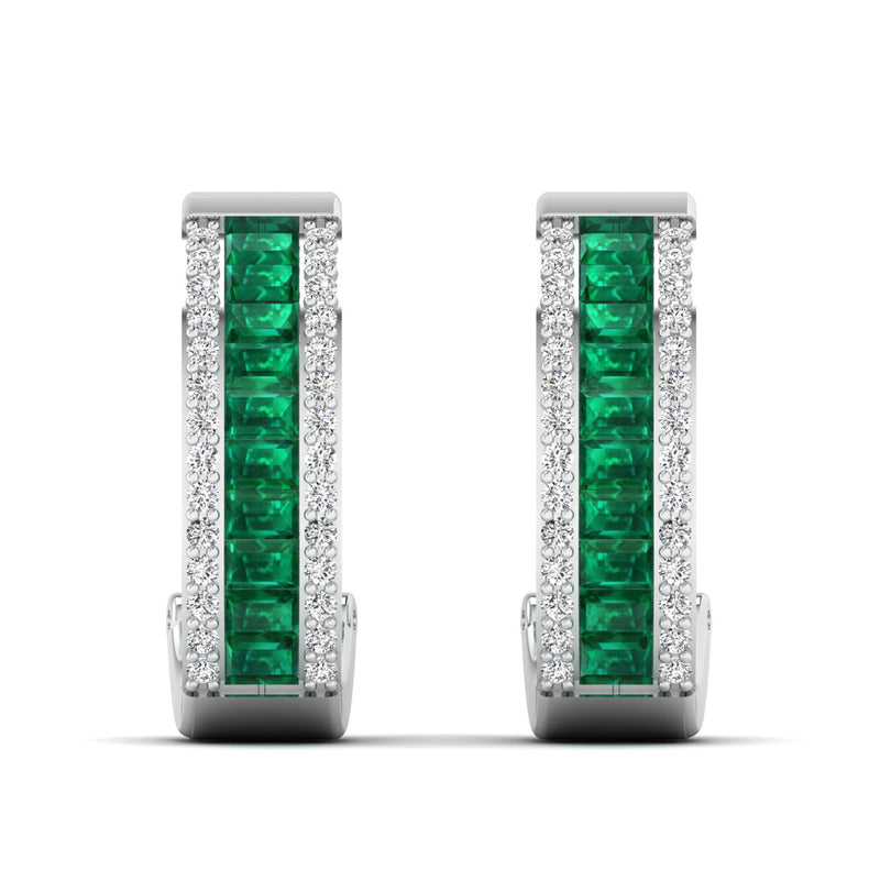 14K White Gold - Emerald