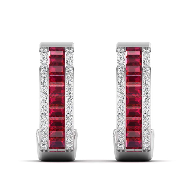 14K White Gold - Ruby