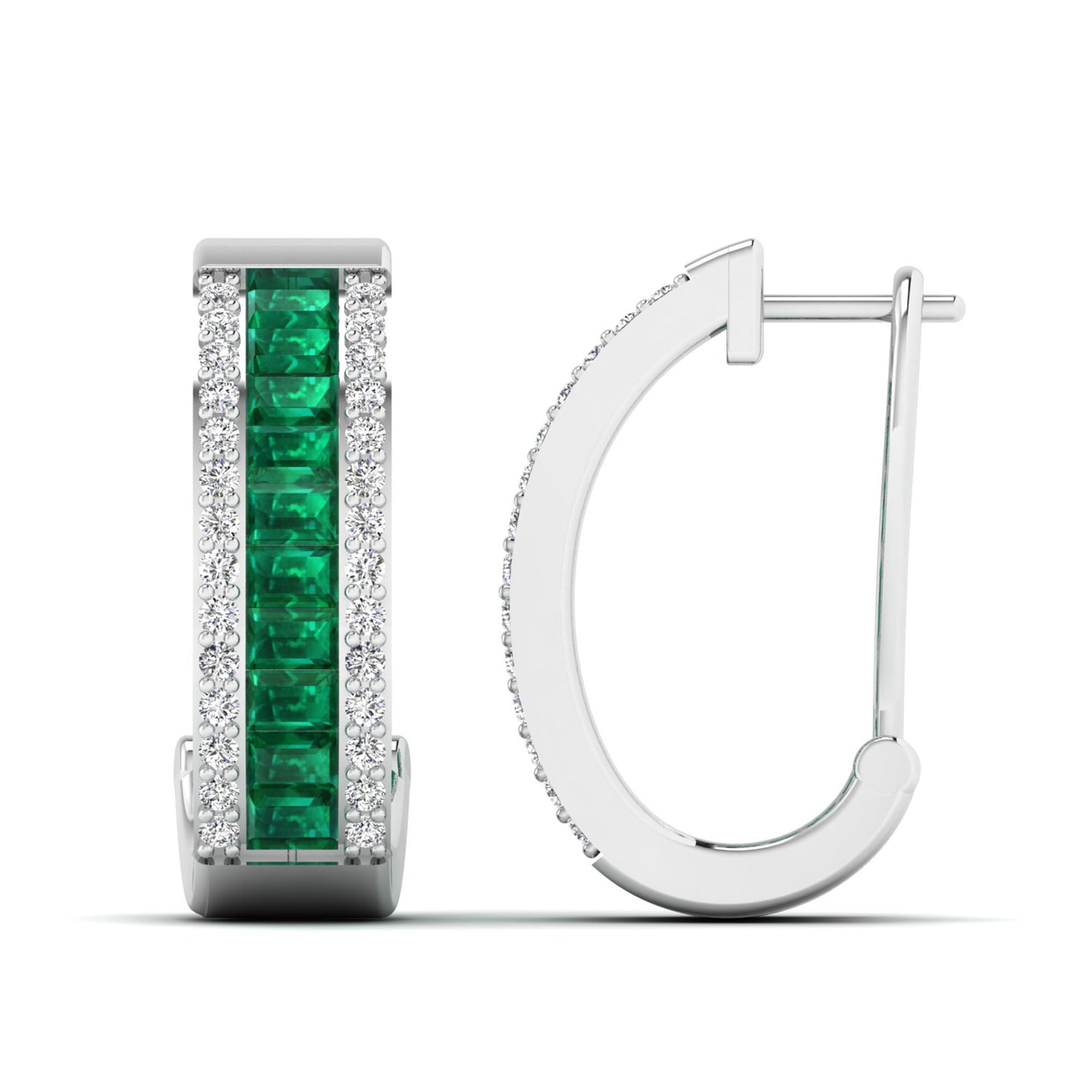 14K White Gold - Emerald