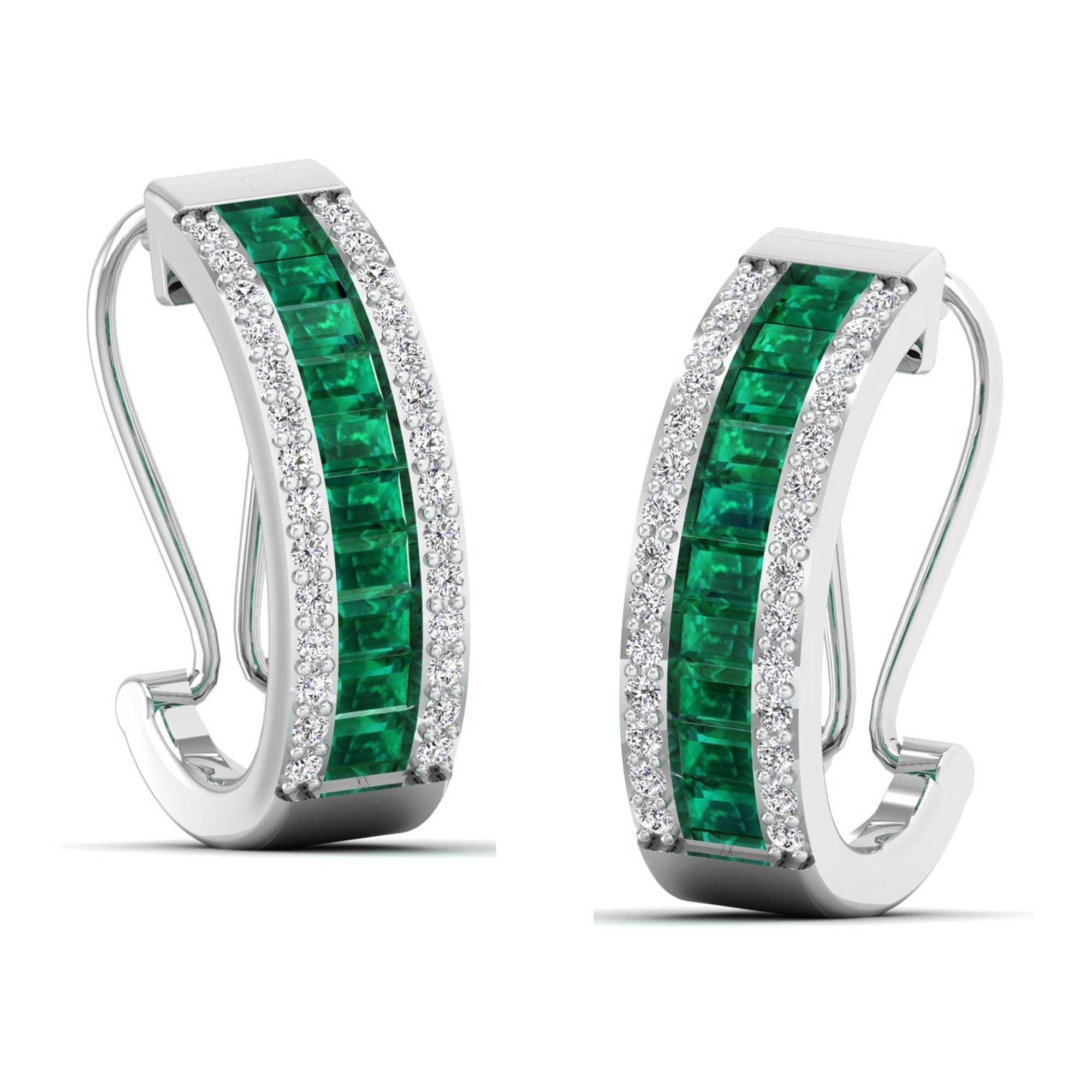 14K White Gold - Emerald
