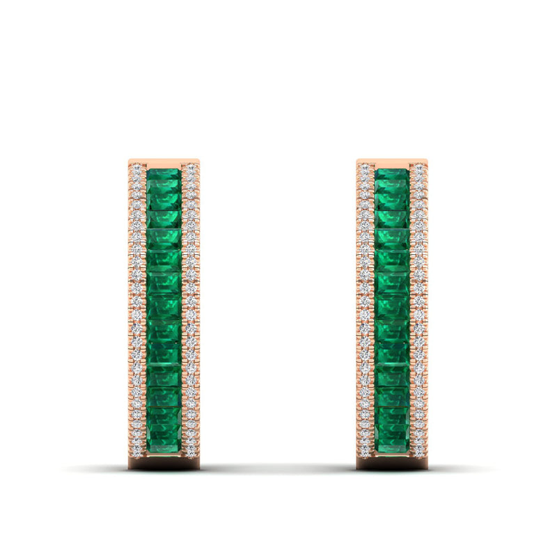 14K Rose Gold - Emerald