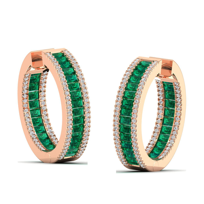 14K Rose Gold - Emerald