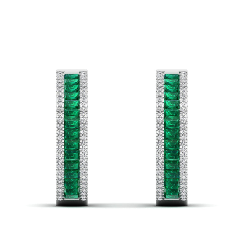 14K White Gold - Emerald