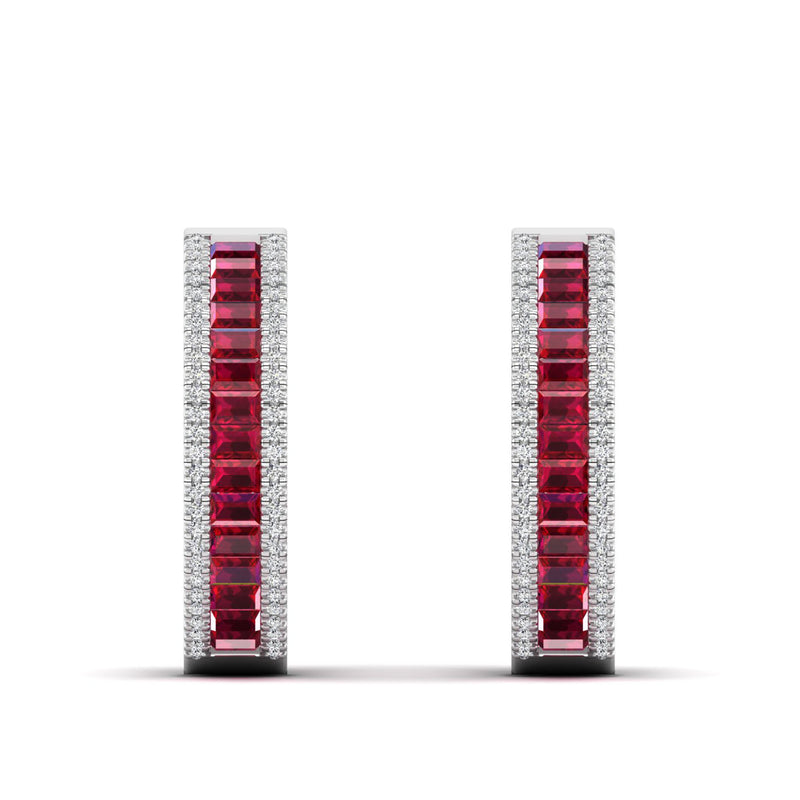 14K White Gold - Ruby