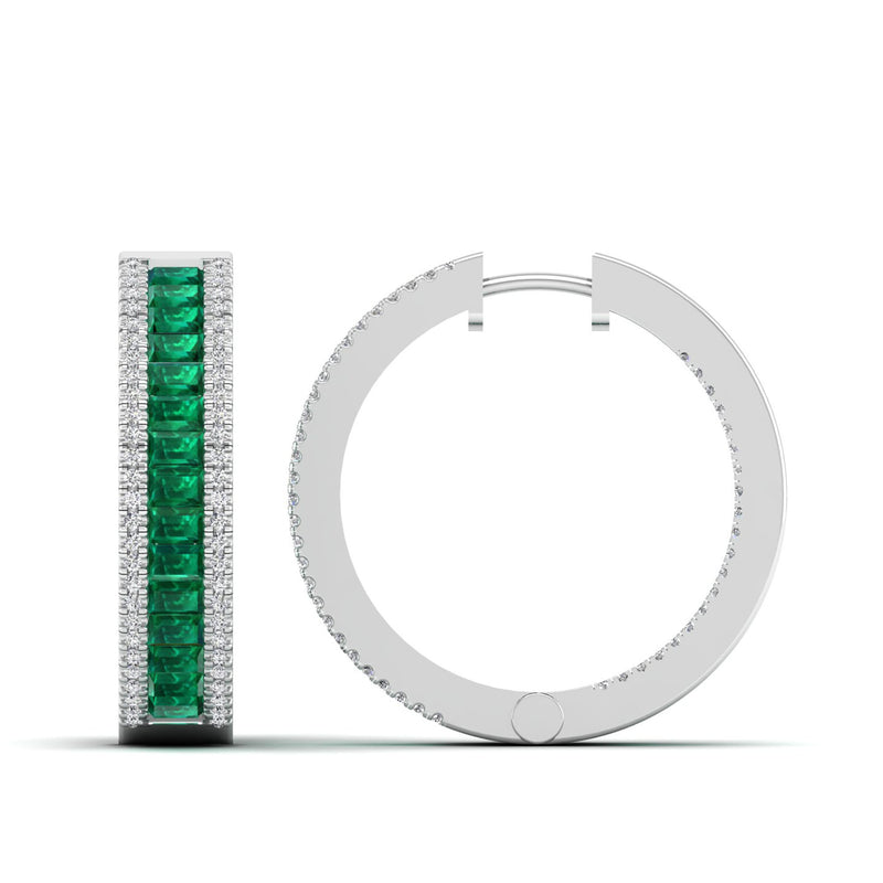 14K White Gold - Emerald