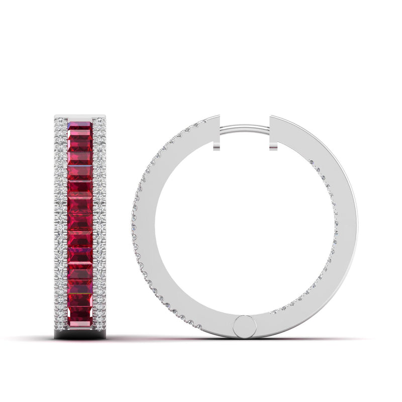 14K White Gold - Ruby