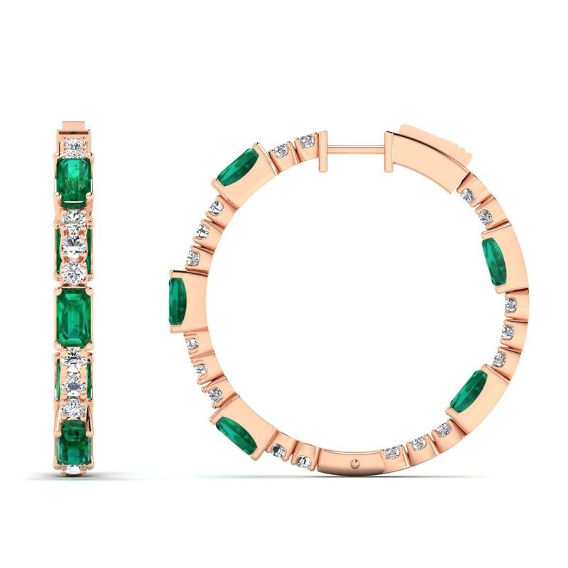 14K Rose Gold - Emerald