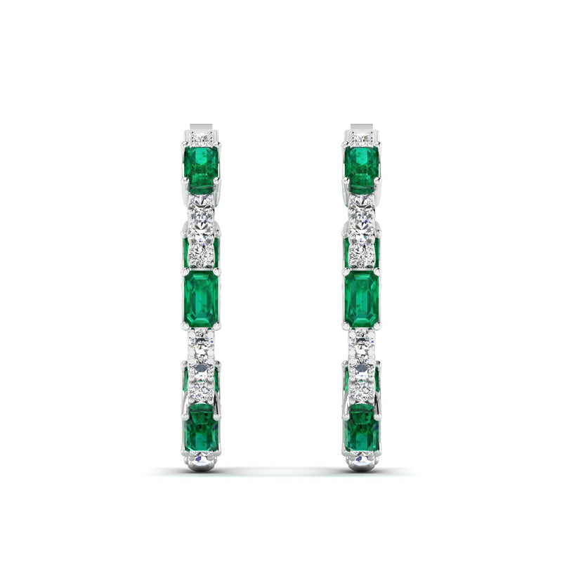 14K White Gold - Emerald