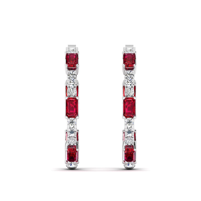 14K White Gold - Ruby