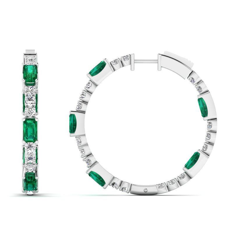 14K White Gold - Emerald