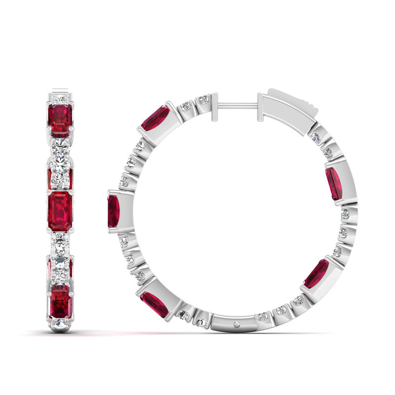 14K White Gold - Ruby