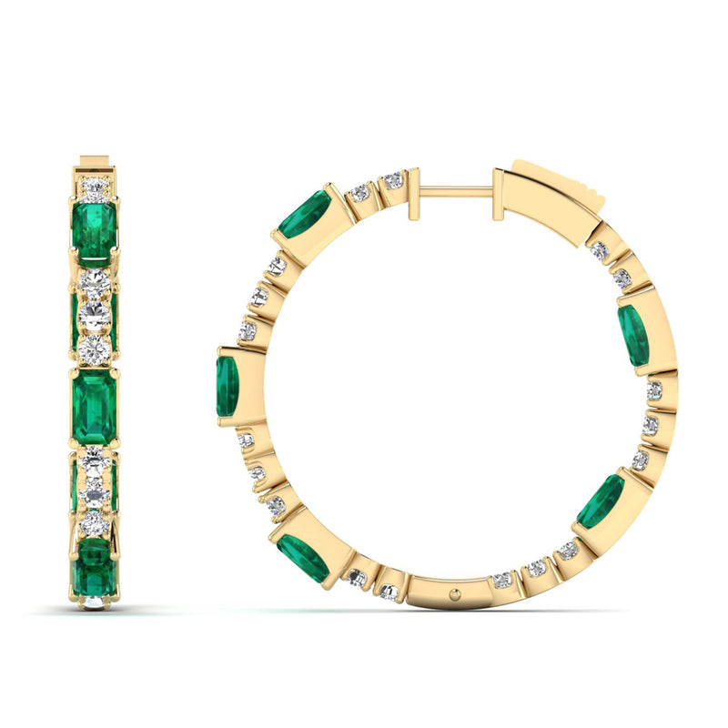 14K Yellow Gold - Emerald