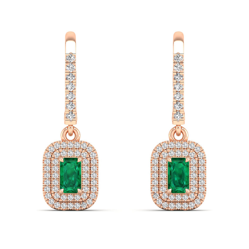 14K Rose Gold - Emerald