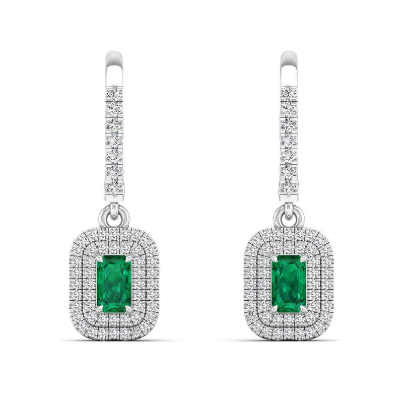 14K White Gold - Emerald