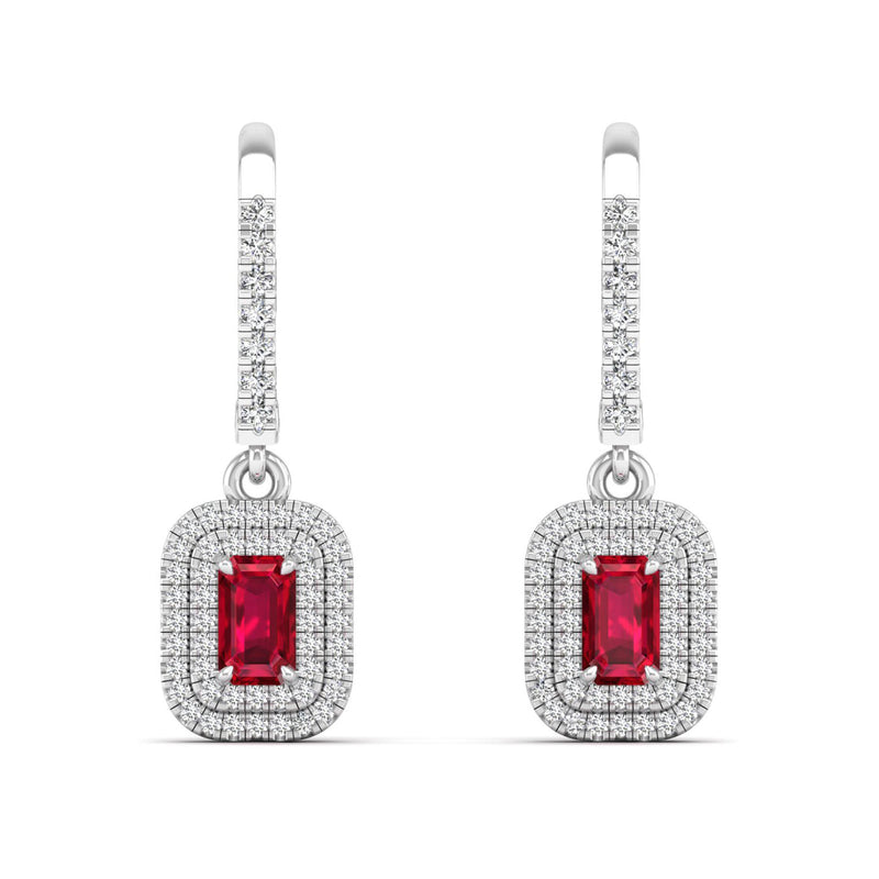 14K White Gold - Ruby