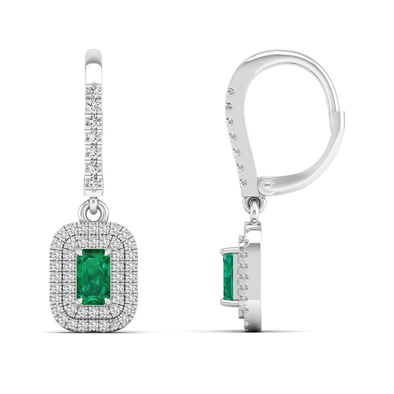 14K White Gold - Emerald
