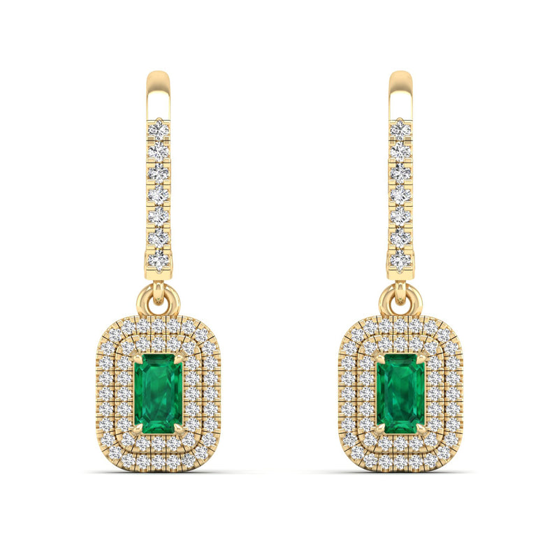 14K Yellow Gold - Emerald