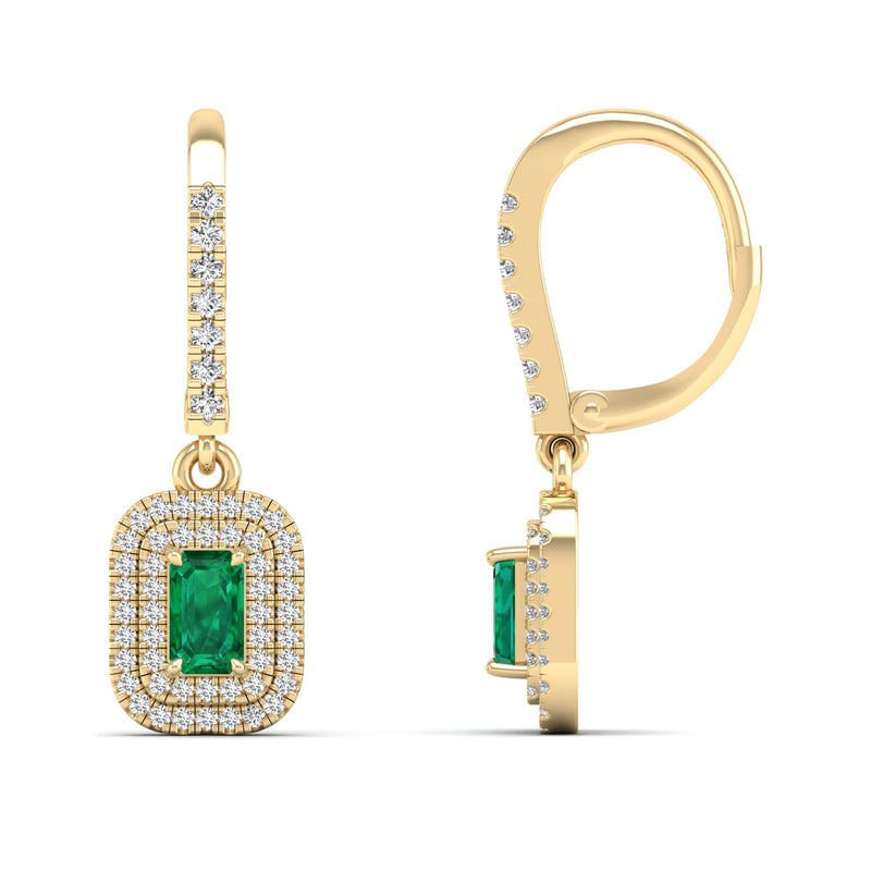 14K Yellow Gold - Emerald