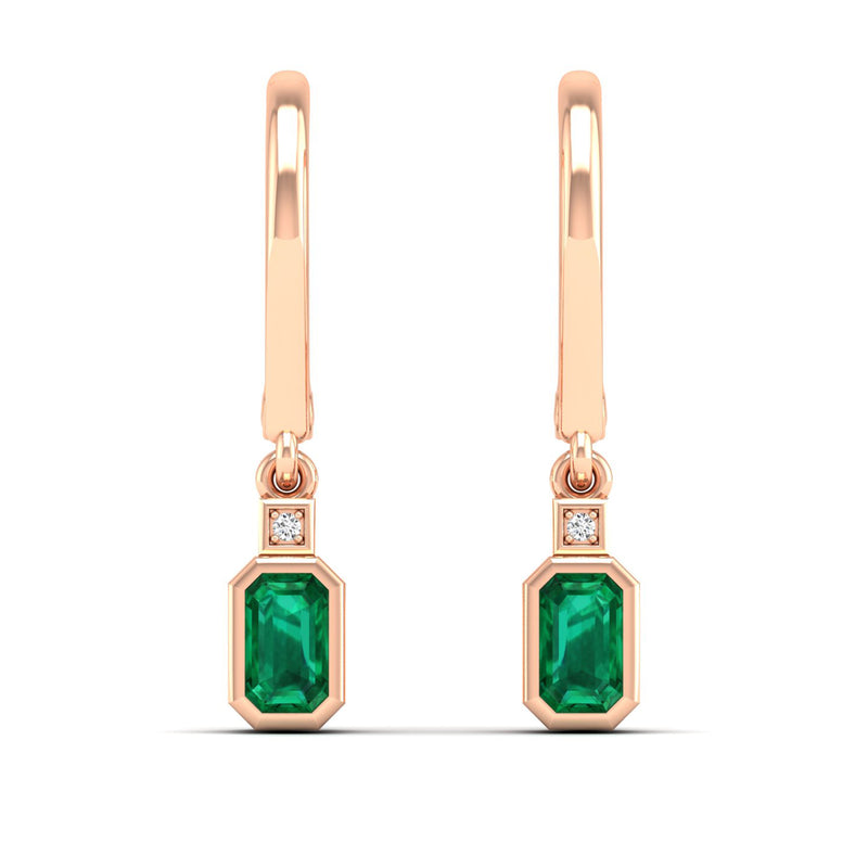 14K Rose Gold - Emerald