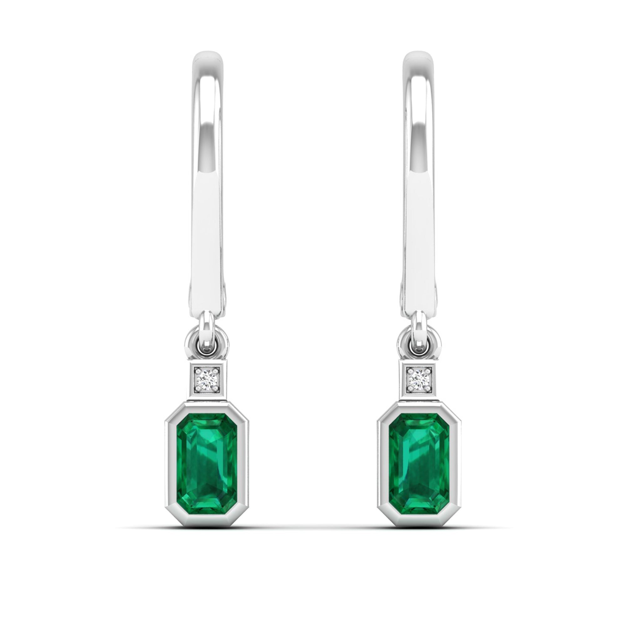 14K White Gold - Emerald