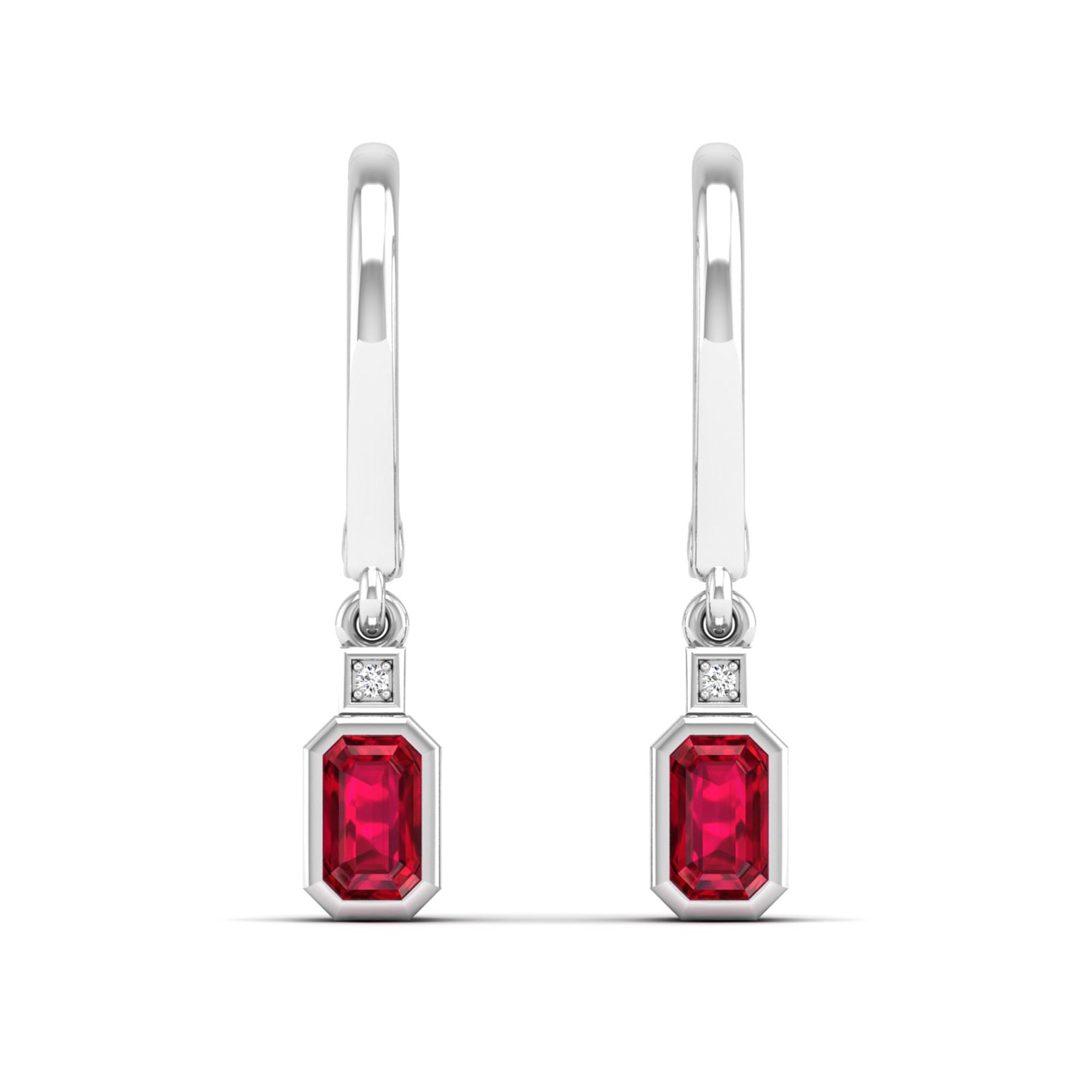 14K White Gold - Ruby
