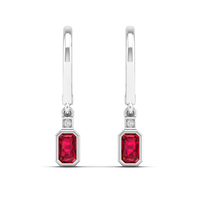 14K White Gold - Ruby