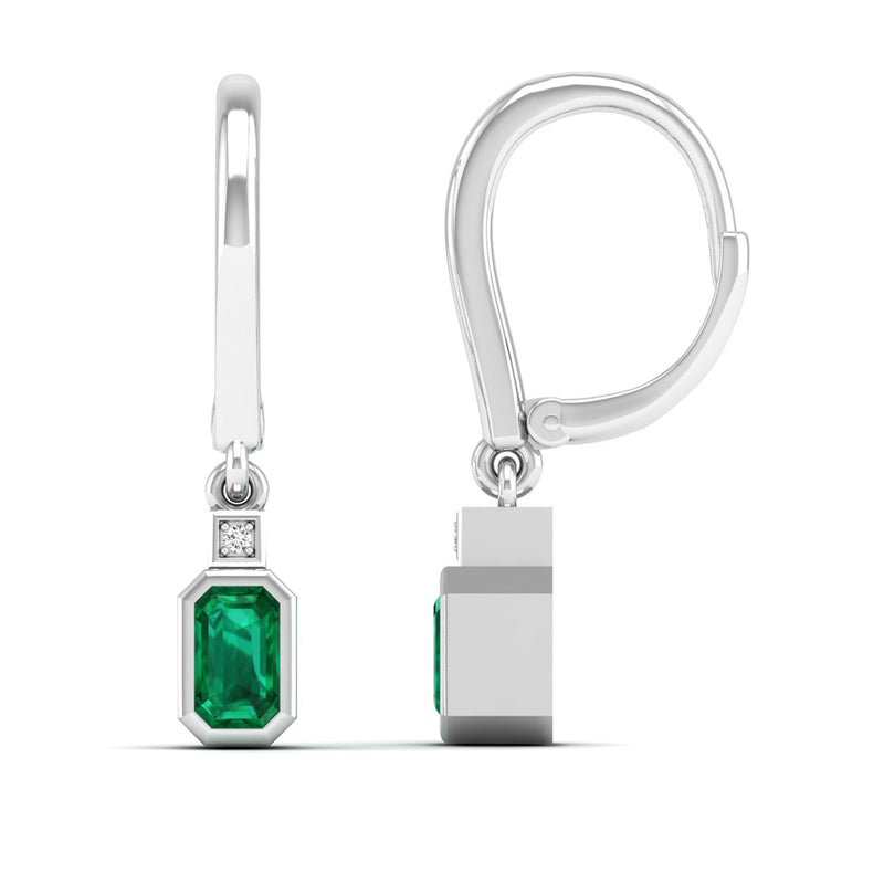 14K White Gold - Emerald